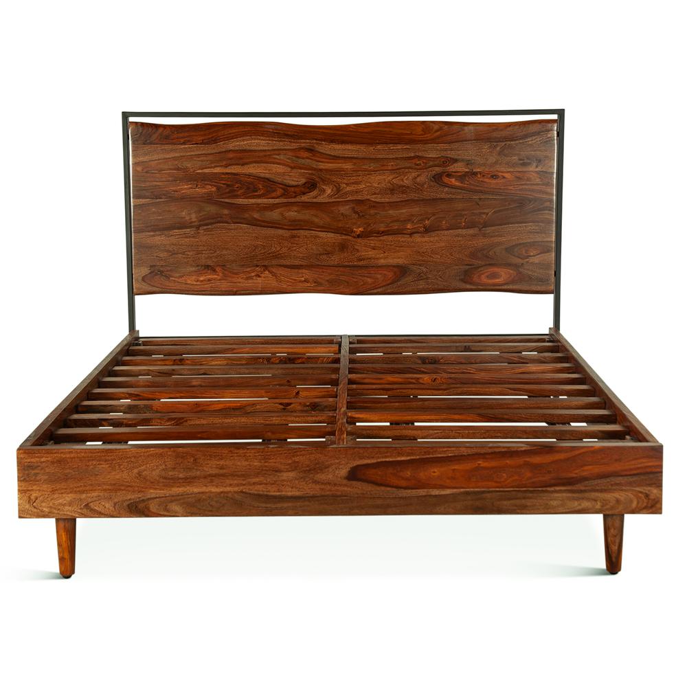 Elliston King Bed in Sheesham with Natural Finish. Picture 1
