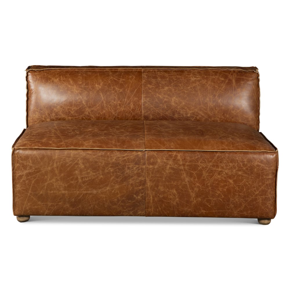 Chiavari Loft 112" Sectional Sofa in Cocoa Brown Leather. Picture 3