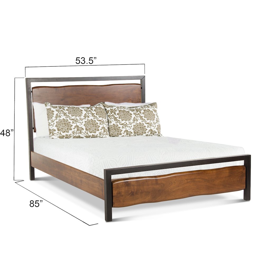 Glenwood Acacia Wood Queen Bed in Walnut Finish. Picture 3