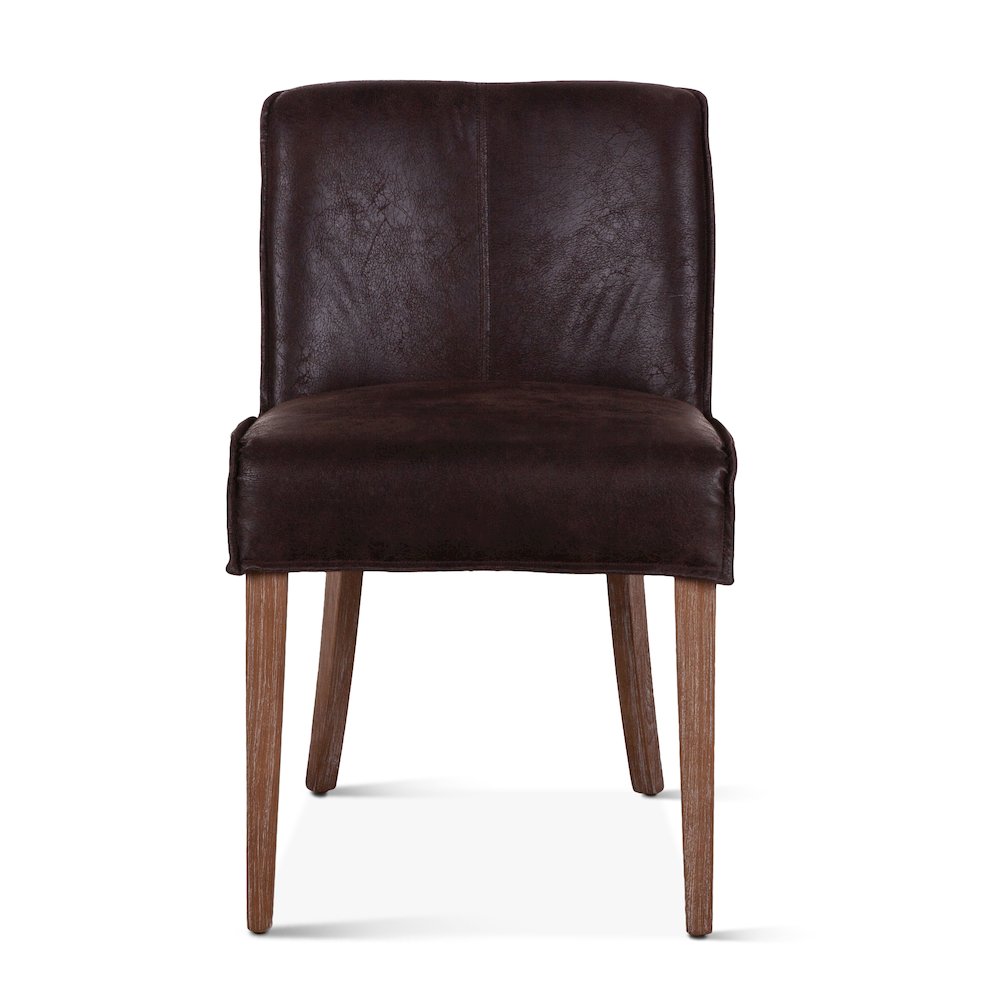 Avery Dark Brown Leather Side Chairs - Set Of 2. Picture 8