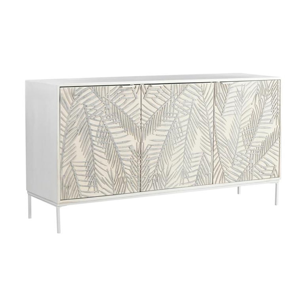 Isla 57" Sideboard with Three Doors in Coastal White. Picture 1