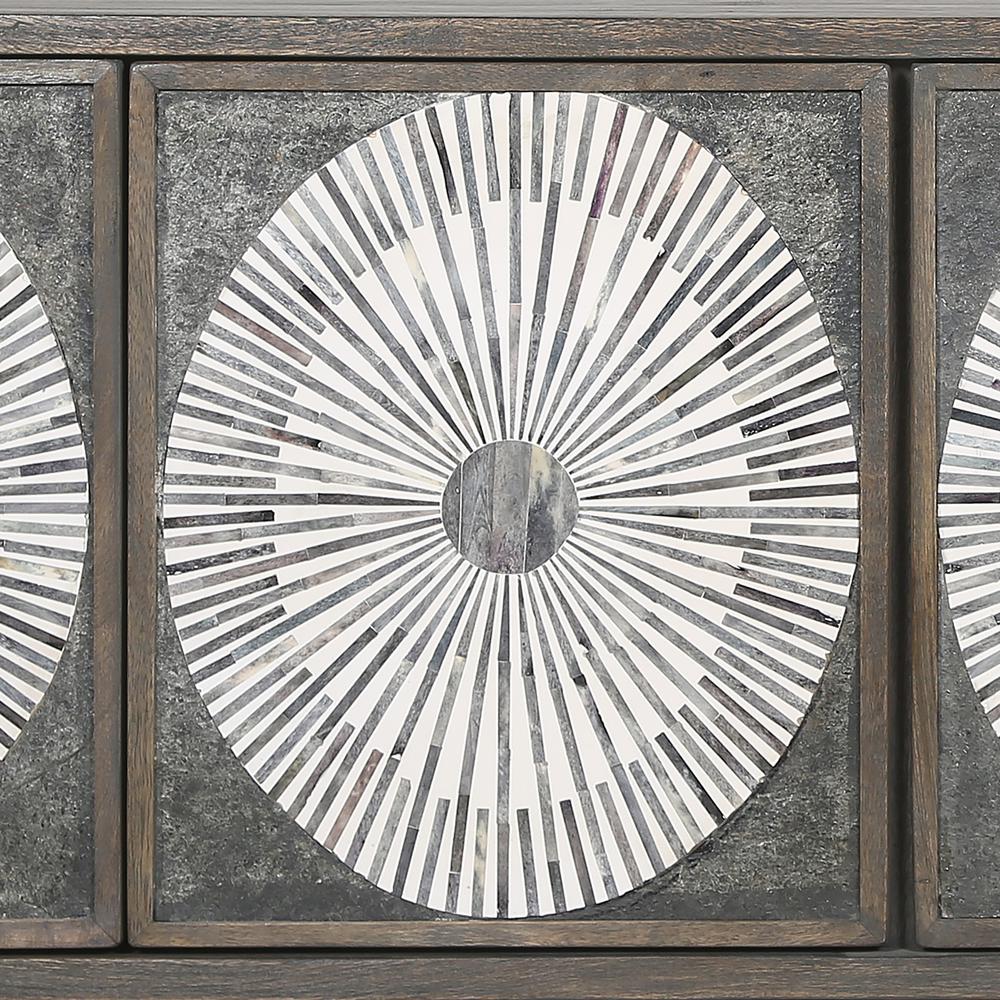 Palm Desert Modern Bone Inlay Sideboard in Vintage Gray. Picture 4