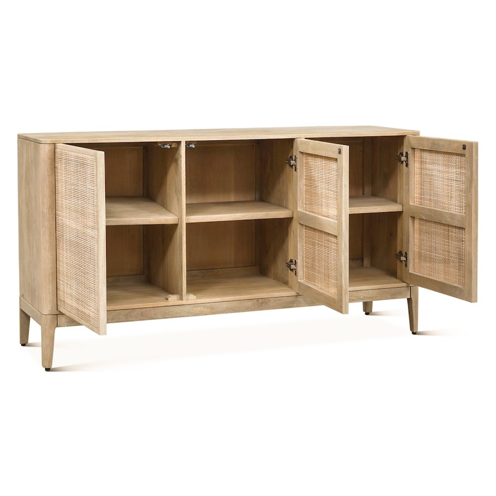 Calabasas 64" Sideboard in Natural White Cane. Picture 3
