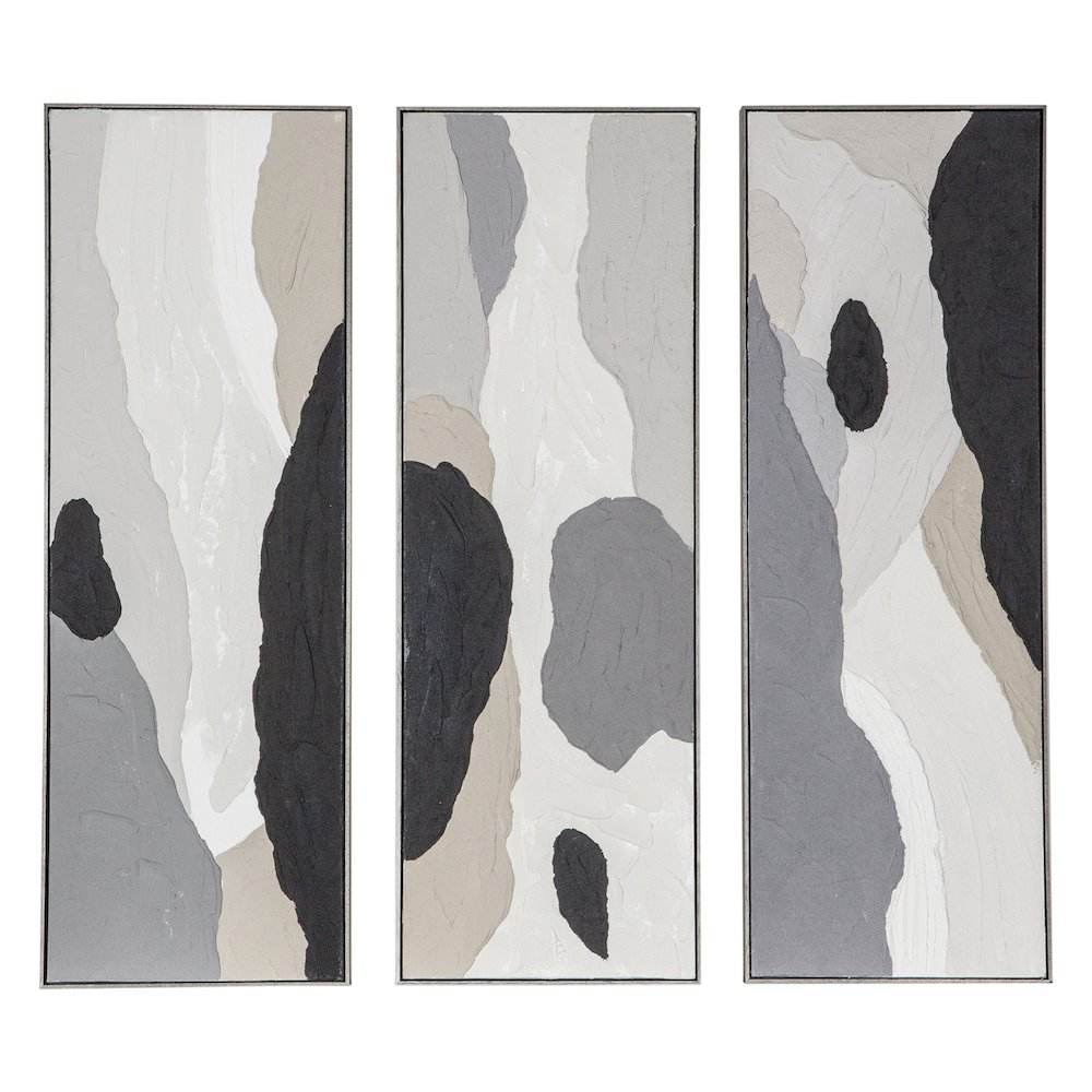Distorted Illusions Hand Painted Framed Triptych. Picture 2