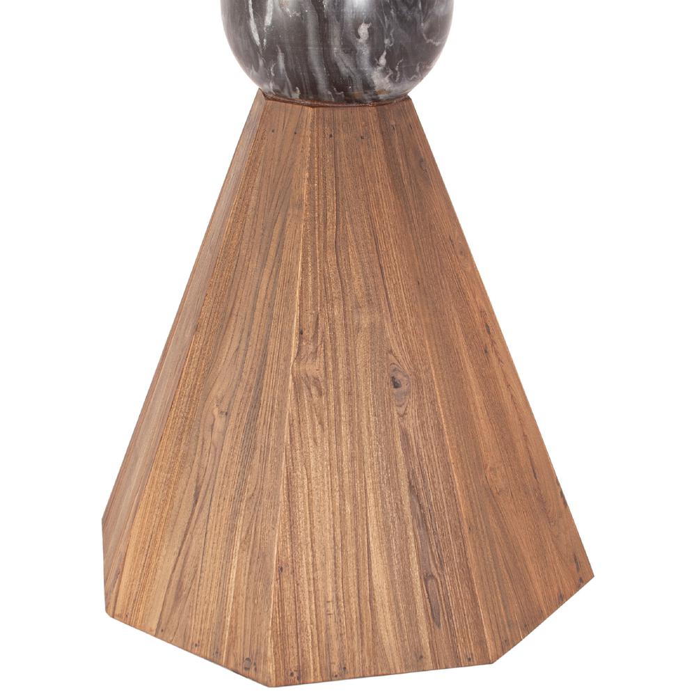 Rustic Revival Natural Teak Wood with Black Marble Pedestal. Picture 2