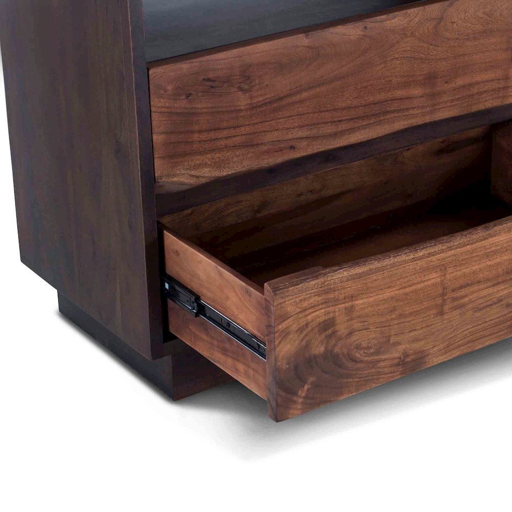 Palermo 64-Inch Acacia Wood Live Edge Dresser in Raw Walnut Finish. Picture 3