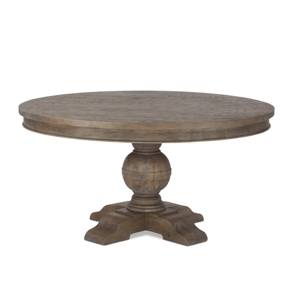 Chatham Downs 60-Inch Round Dining Table in Weathered Teak Finish. Picture 1