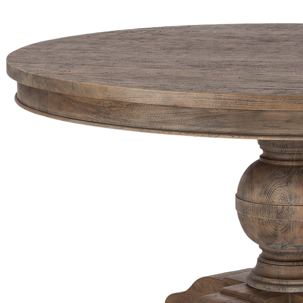 Chatham Downs 60-Inch Round Dining Table in Weathered Teak Finish. Picture 3