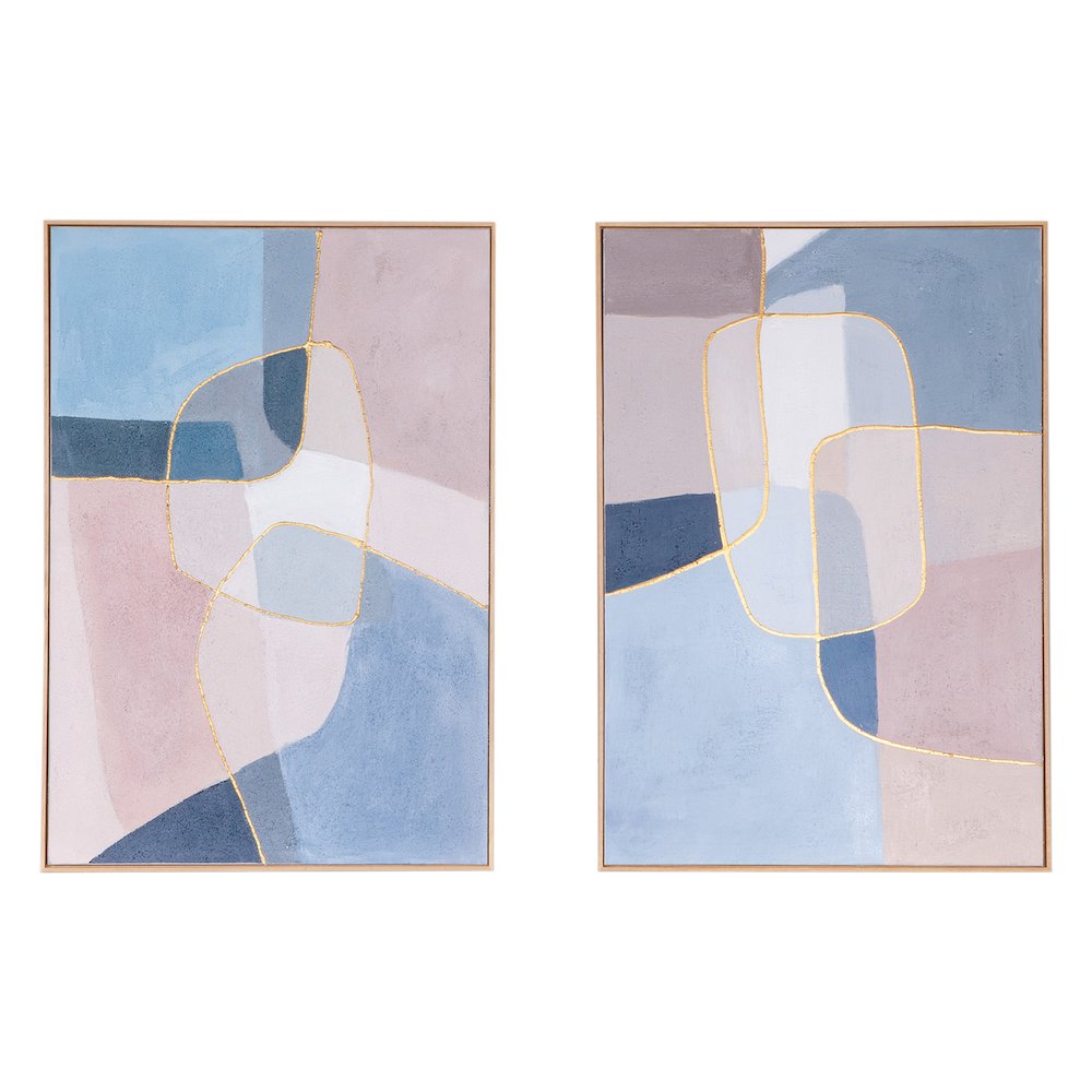 Shattered Symphony Hand Painted Framed Diptych. Picture 2