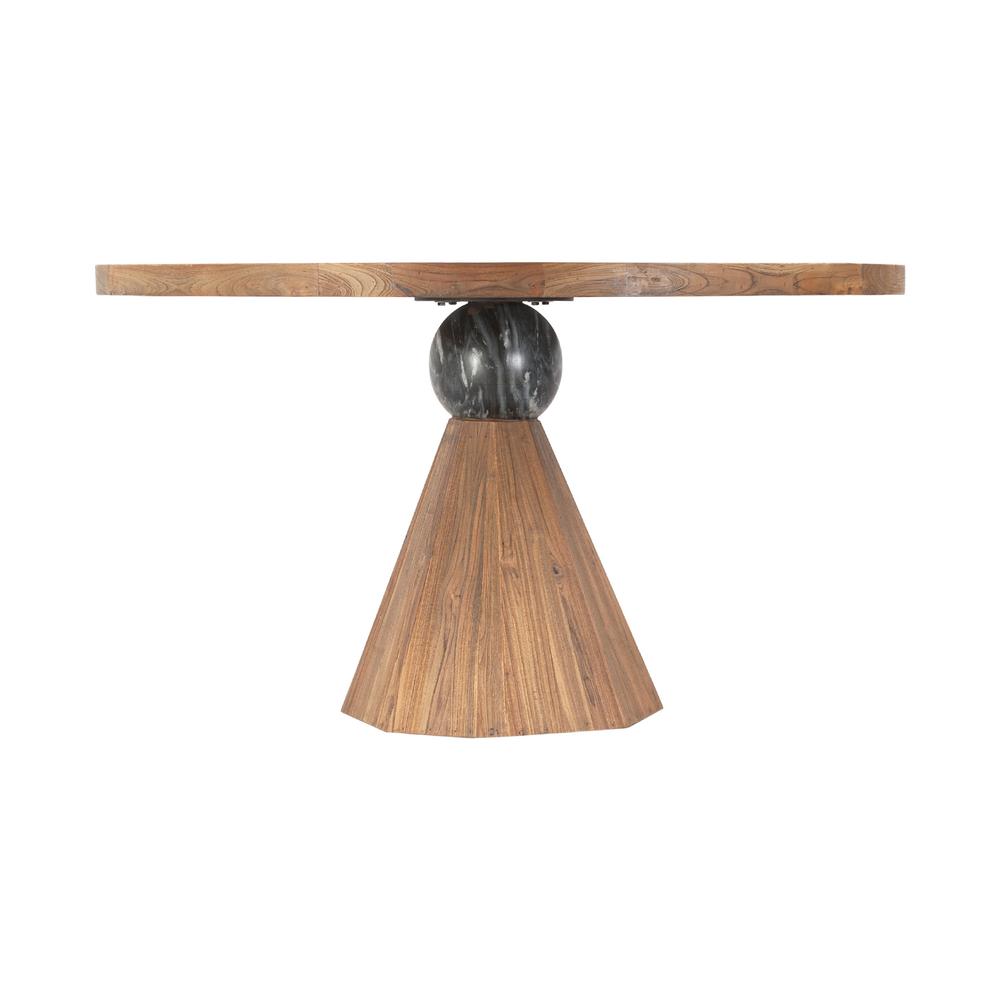 Rustic Revival Natural Teak Wood with Black Marble Pedestal. Picture 4