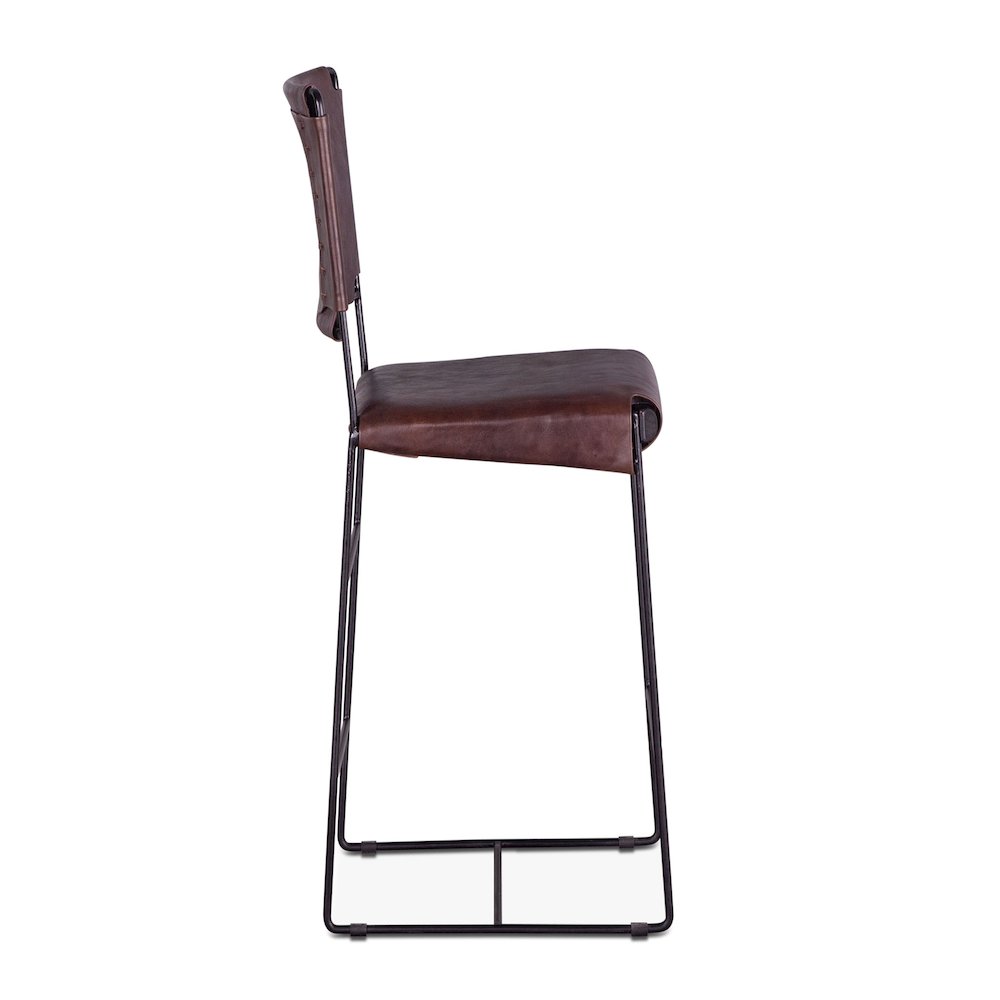 Melbourne Bar Chair Chocolate Leather. Picture 5