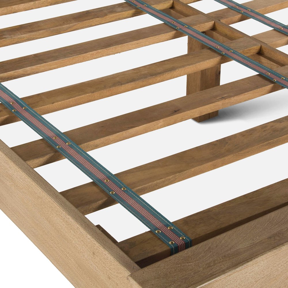 Haveli Carved King Bed in Whitewash Finish. Picture 5