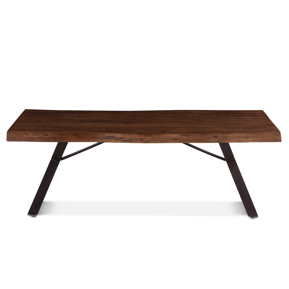 Nottingham 54-Inch Acacia Wood Live Edge Coffee Table in Walnut Finish. Picture 6