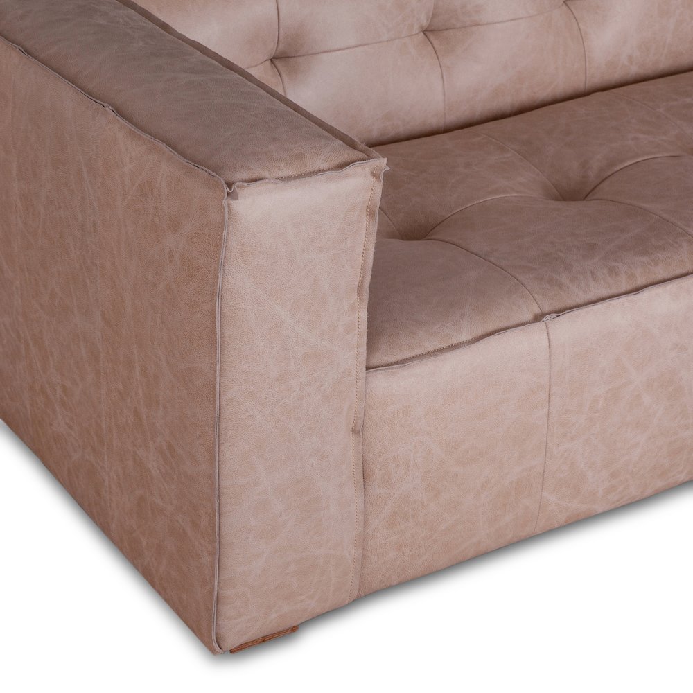 Portia Cream Leather Sofa. Picture 10