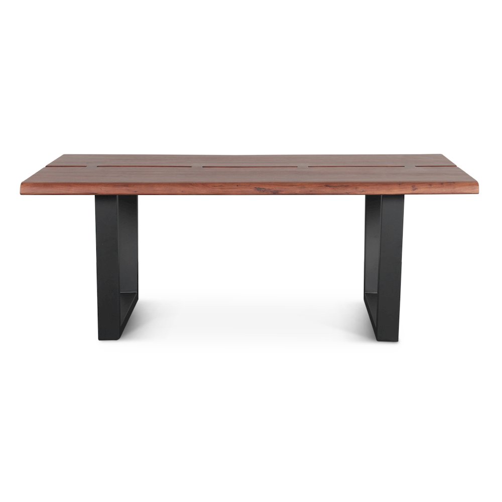 Yarrow 79" Dining Table in Light Sequoia with Gunmetal Legs. Picture 1