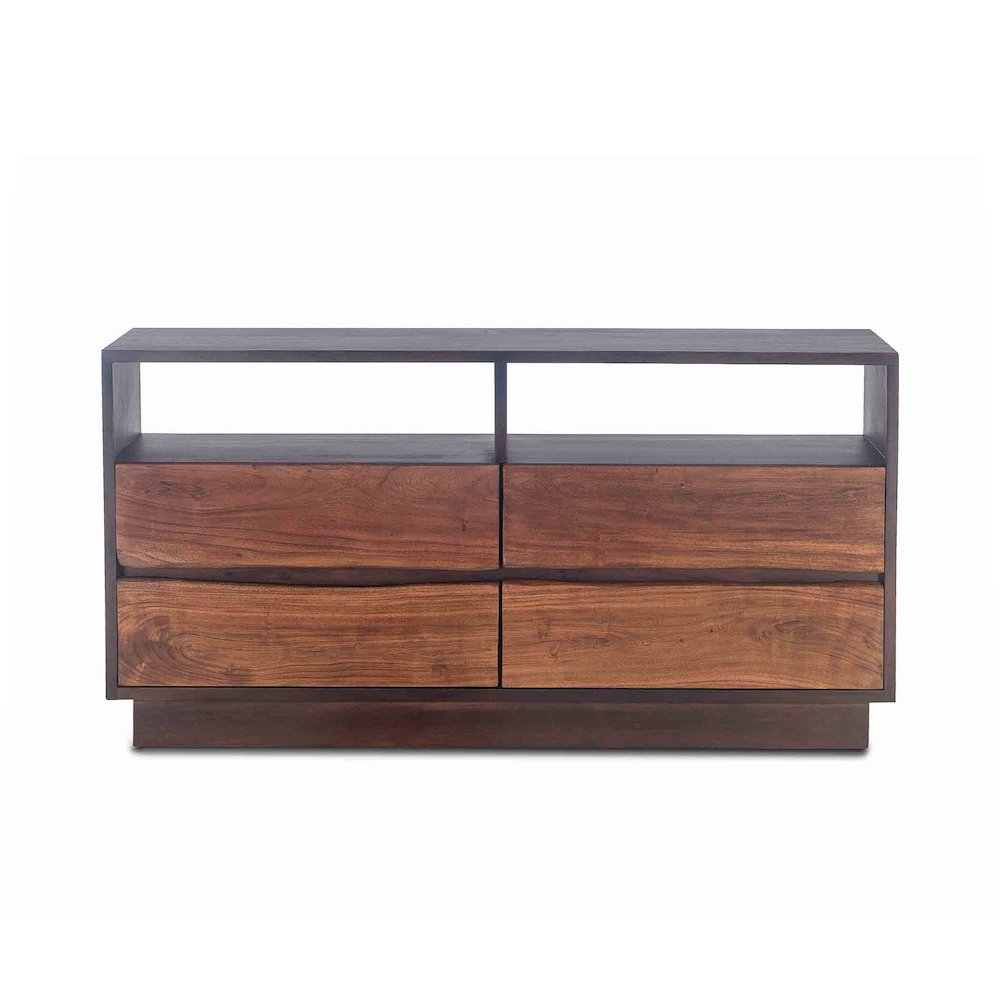 Palermo 64-Inch Acacia Wood Live Edge Dresser in Raw Walnut Finish. Picture 8