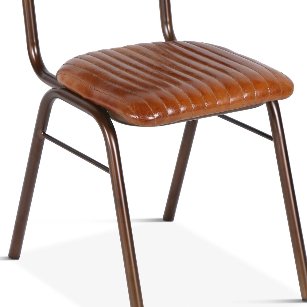 Hudson Dining Chair in Ribbed Leather. Picture 5