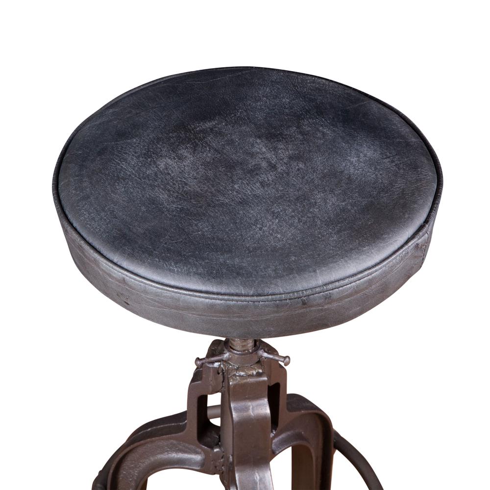 Sterling Height Adjustable Barstool in Black Leather. Picture 3