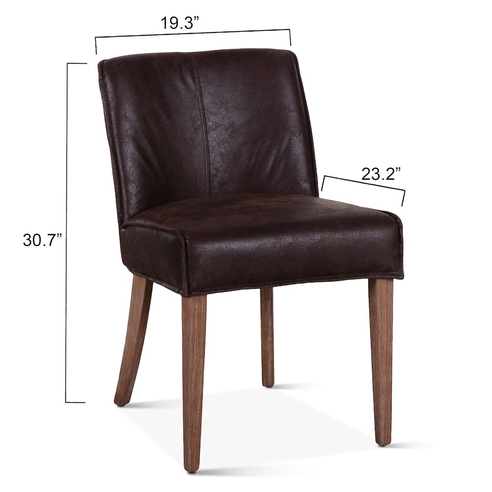 Avery Dark Brown Leather Side Chairs - Set Of 2. Picture 2