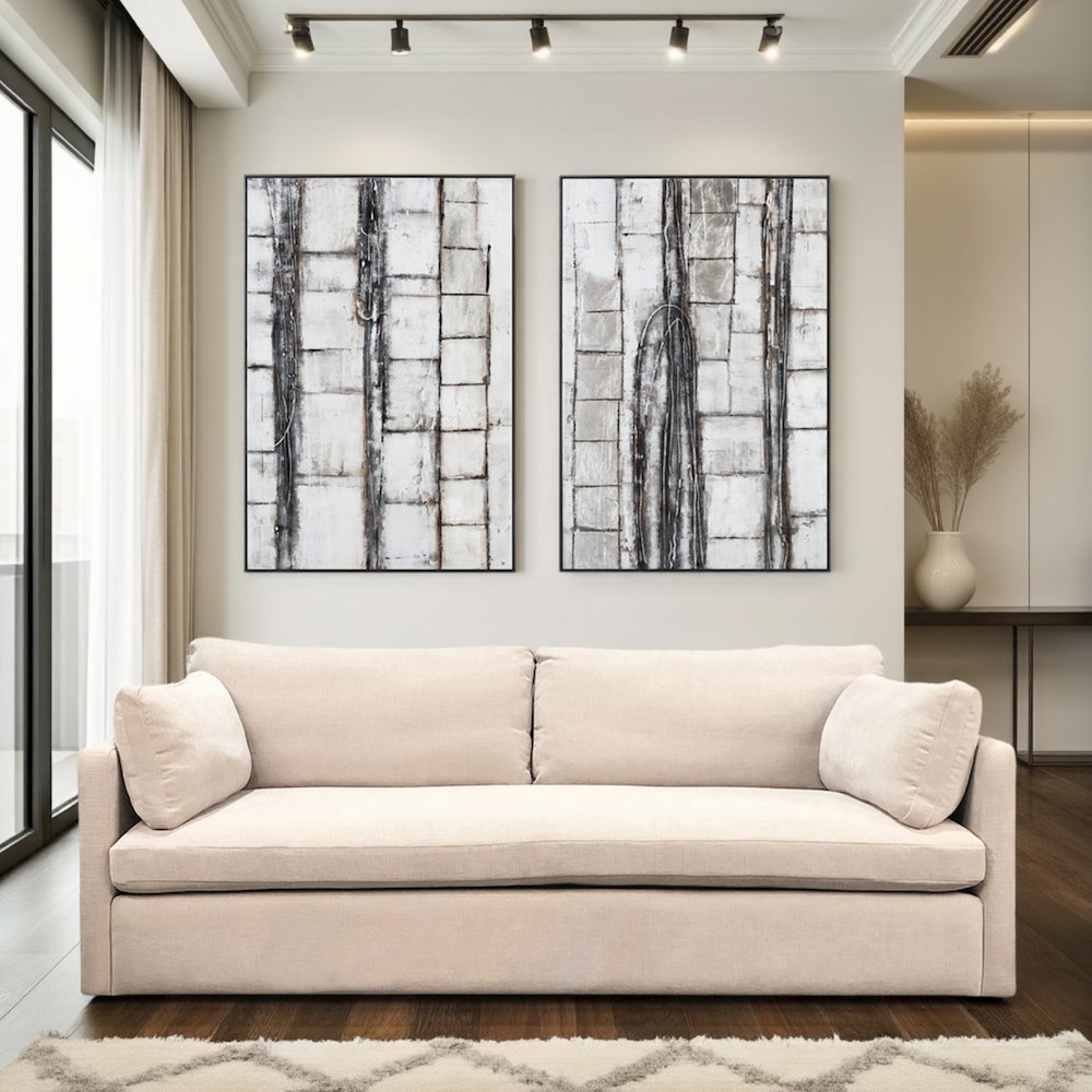 Organic Impressions Hand Painted Framed Diptych. Picture 3