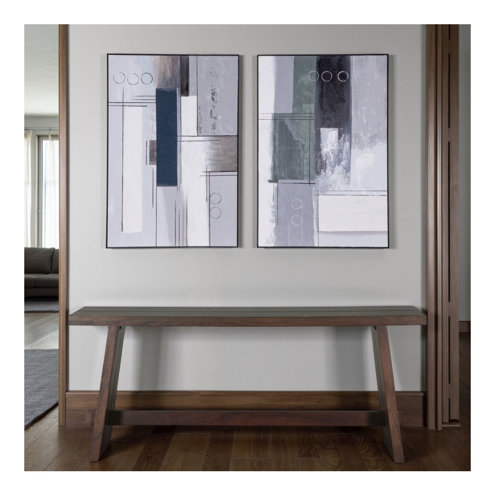 Parallel Horizons Hand Painted Framed Diptych. Picture 7
