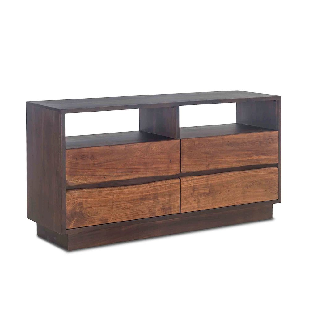 Palermo 64-Inch Acacia Wood Live Edge Dresser in Raw Walnut Finish. Picture 4