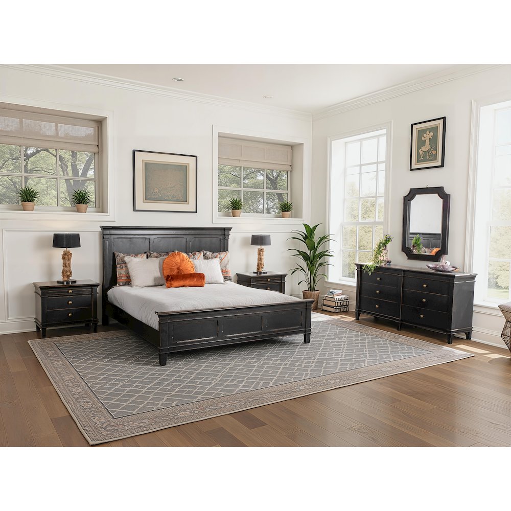 Trento 31" Mirror in Distressed Black. Picture 2