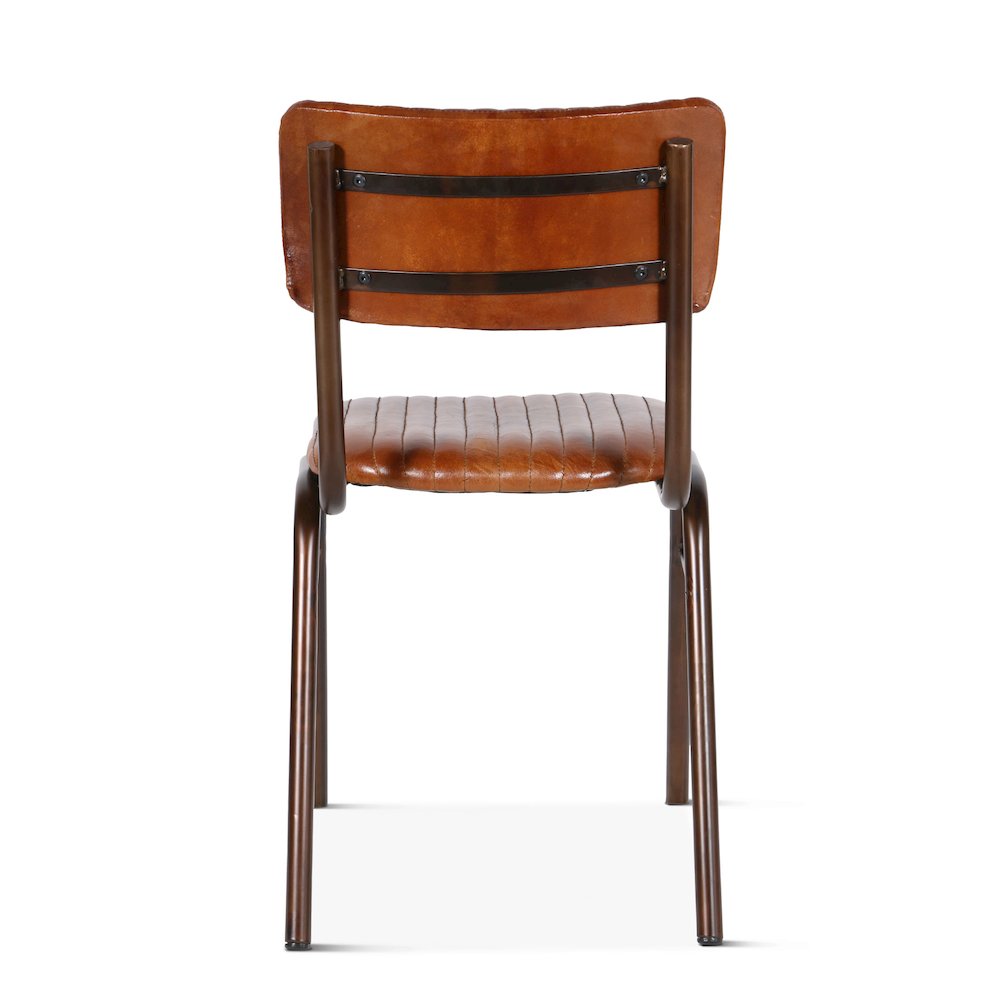 Hudson Dining Chair in Ribbed Leather. Picture 6