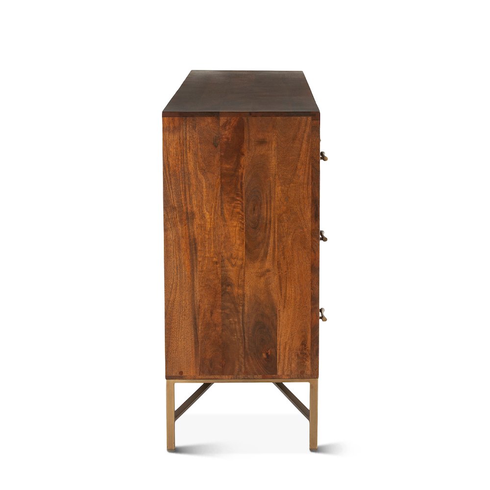 Manhattan Retro Mid Century Acacia Wood Dresser. Picture 6