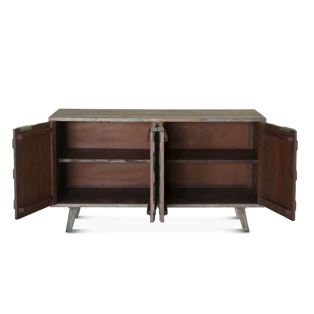 Cordoba 61" Sideboard in Reclaimed Wood with Vintage Teal Finish. Picture 6