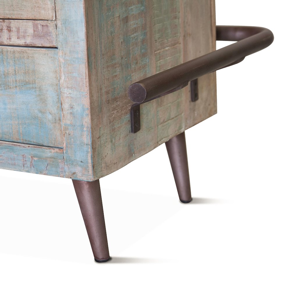 Cordoba Bar in Reclaimed Wood with Vintage Teal Finish. Picture 10