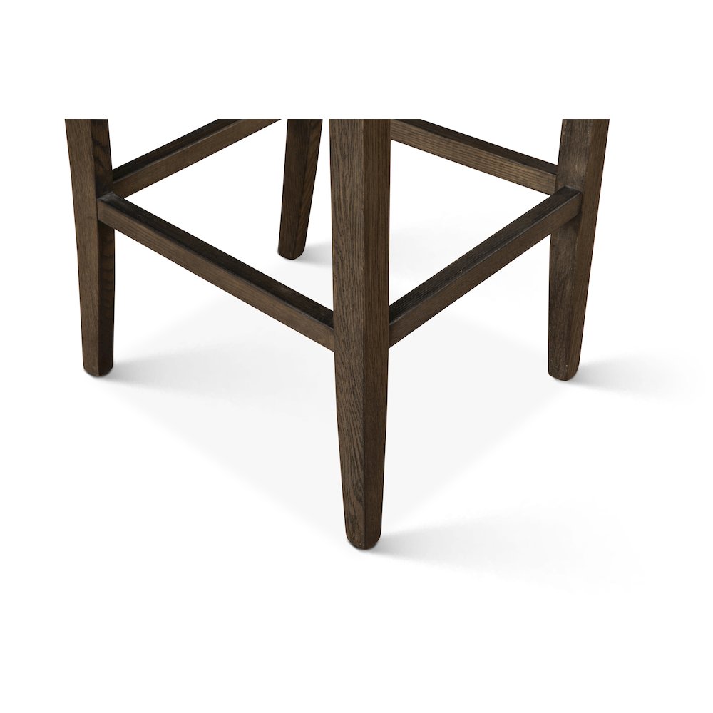 Aven Counter Chair in Black Leather with Dark Legs. Picture 3