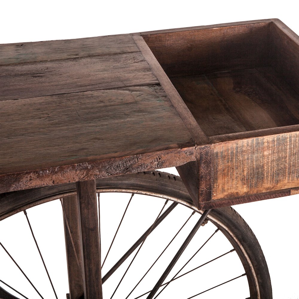 Paxton Reclaimed Teak Bicycle Console. Picture 3
