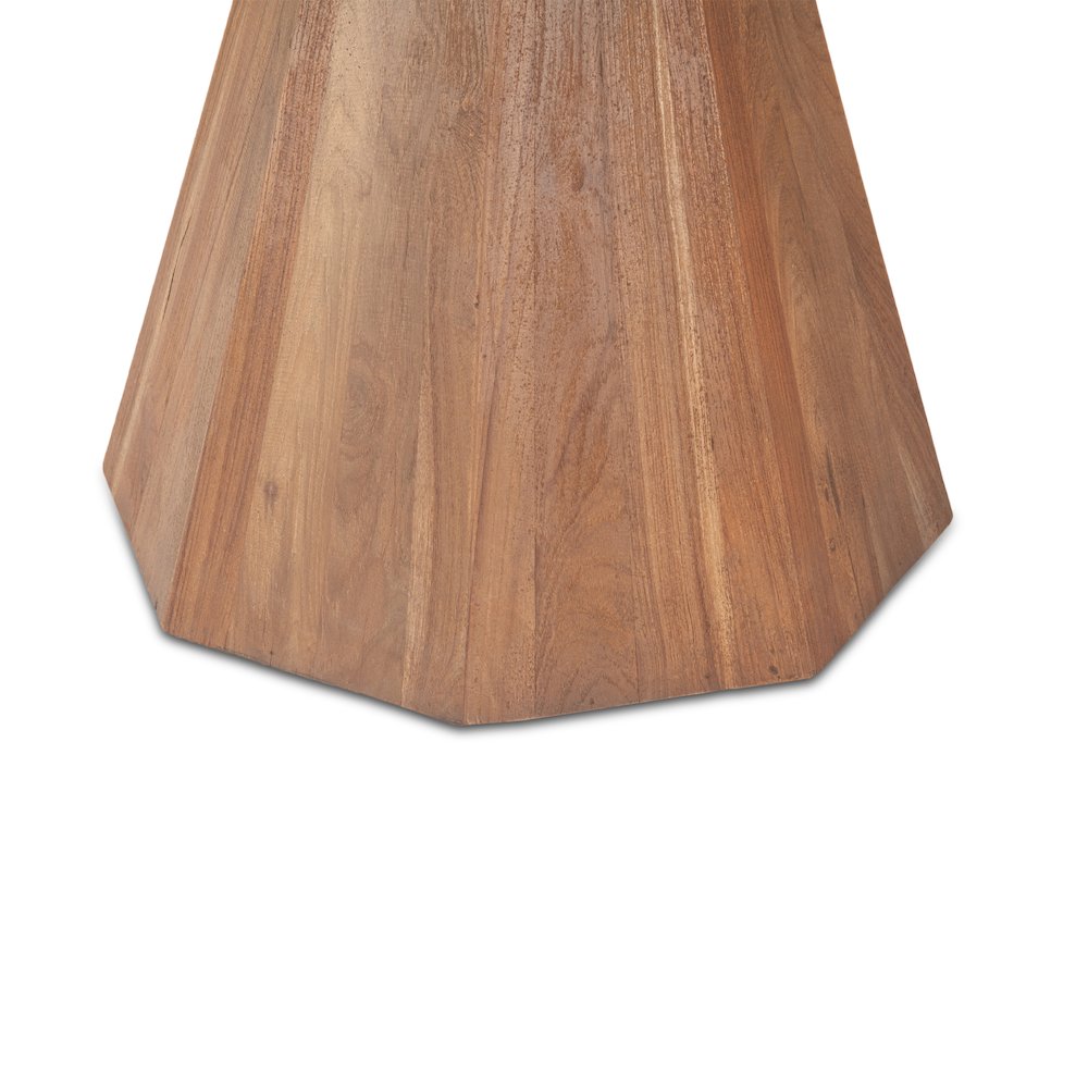 Rustic Revival 48" Round Gathering Table in Teak and Marble. Picture 2