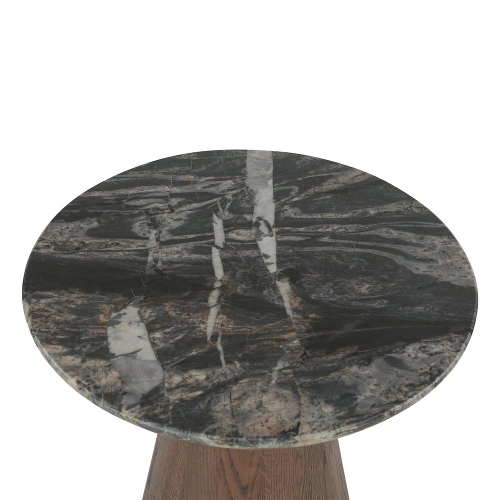 Caldera Side Table in Lava Marble and Dark Oak. Picture 3