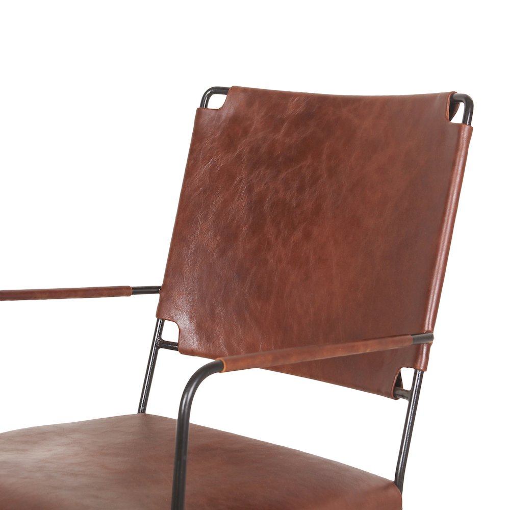 Melbourne Industrial Modern Leather Arm Chair.. Picture 4