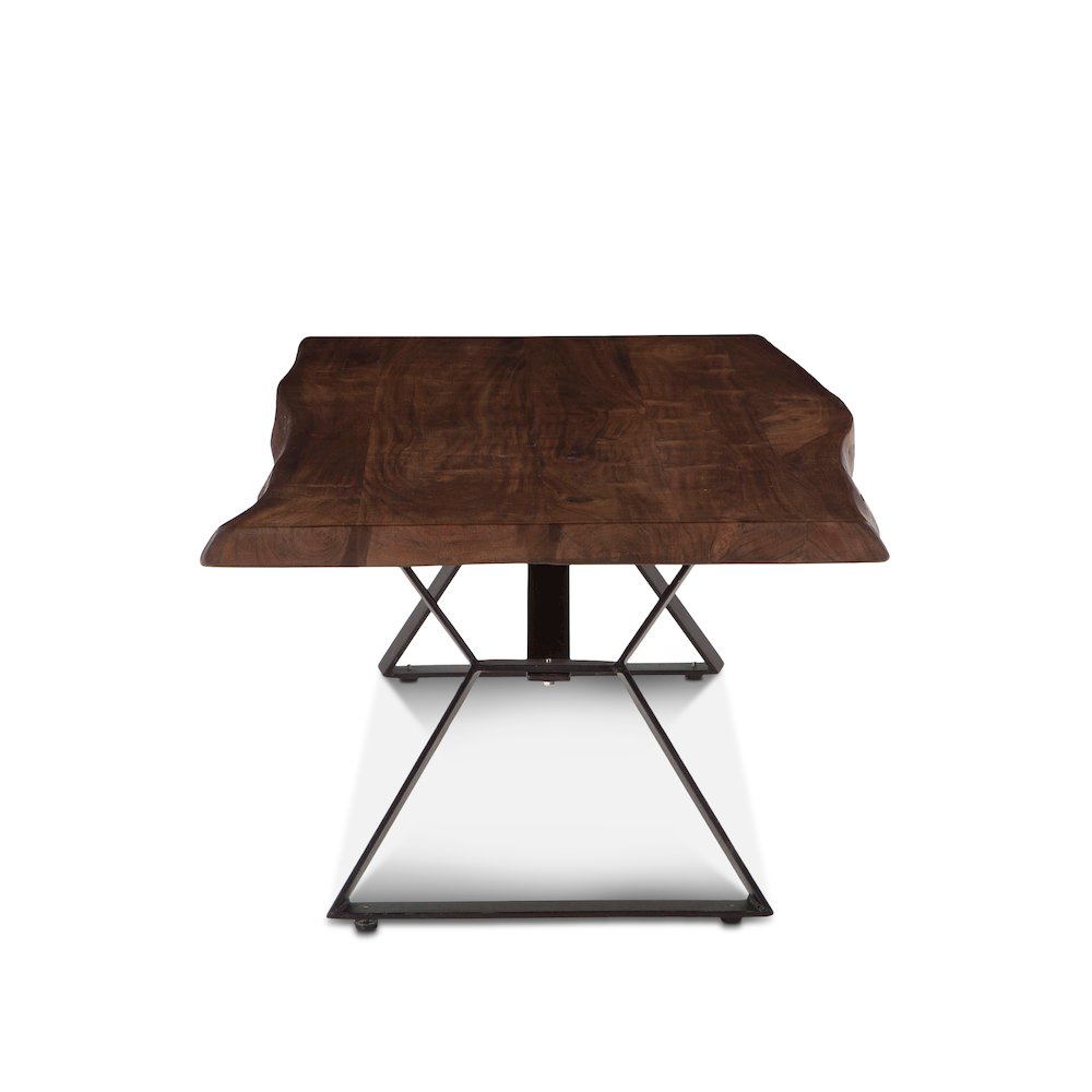 Nottingham 54-Inch Acacia Wood Live Edge Coffee Table in Walnut Finish. Picture 5