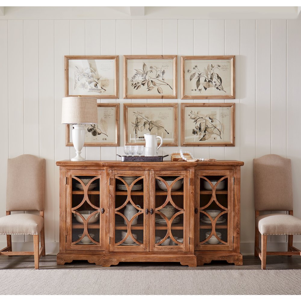 Pengrove 75-Inch Mango Wood Cabinet with Carved Lattice Work Doors. Picture 9