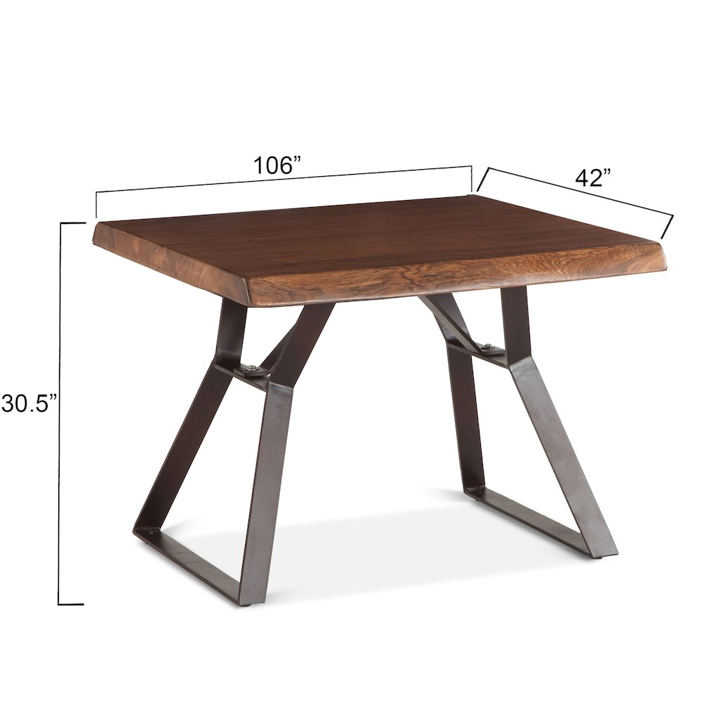 Nottingham Side Table in Acacia and Iron with Walnut Finish. Picture 2