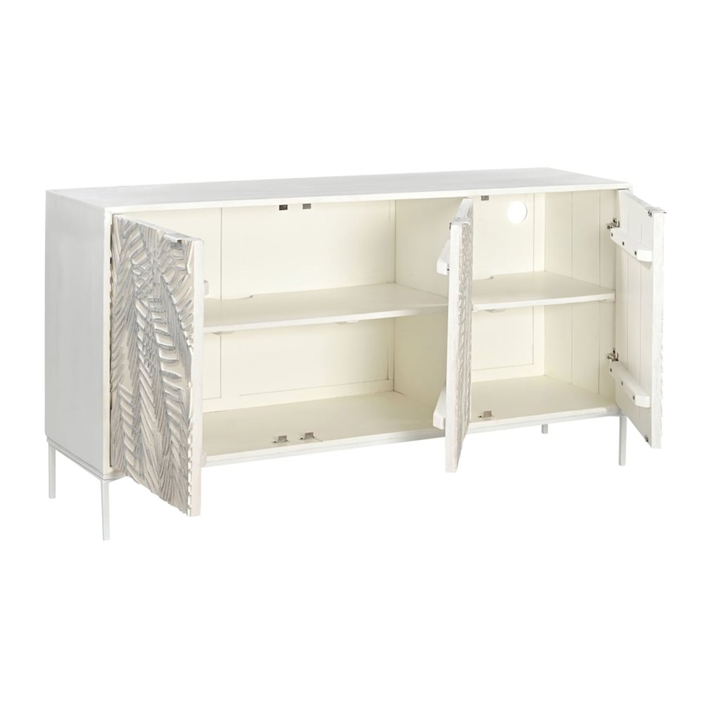 Isla 57" Sideboard with Three Doors in Coastal White. Picture 3