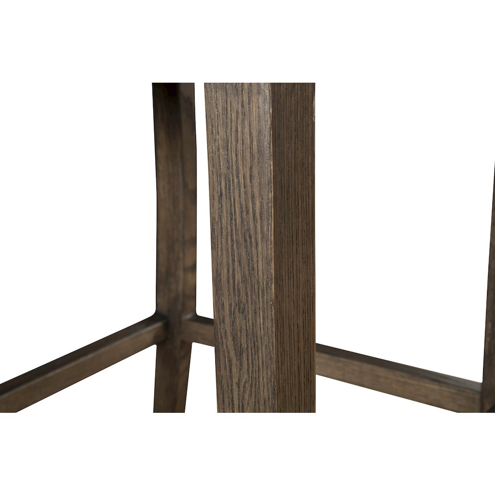 Aven Counter Chair in Black Leather with Dark Legs. Picture 2