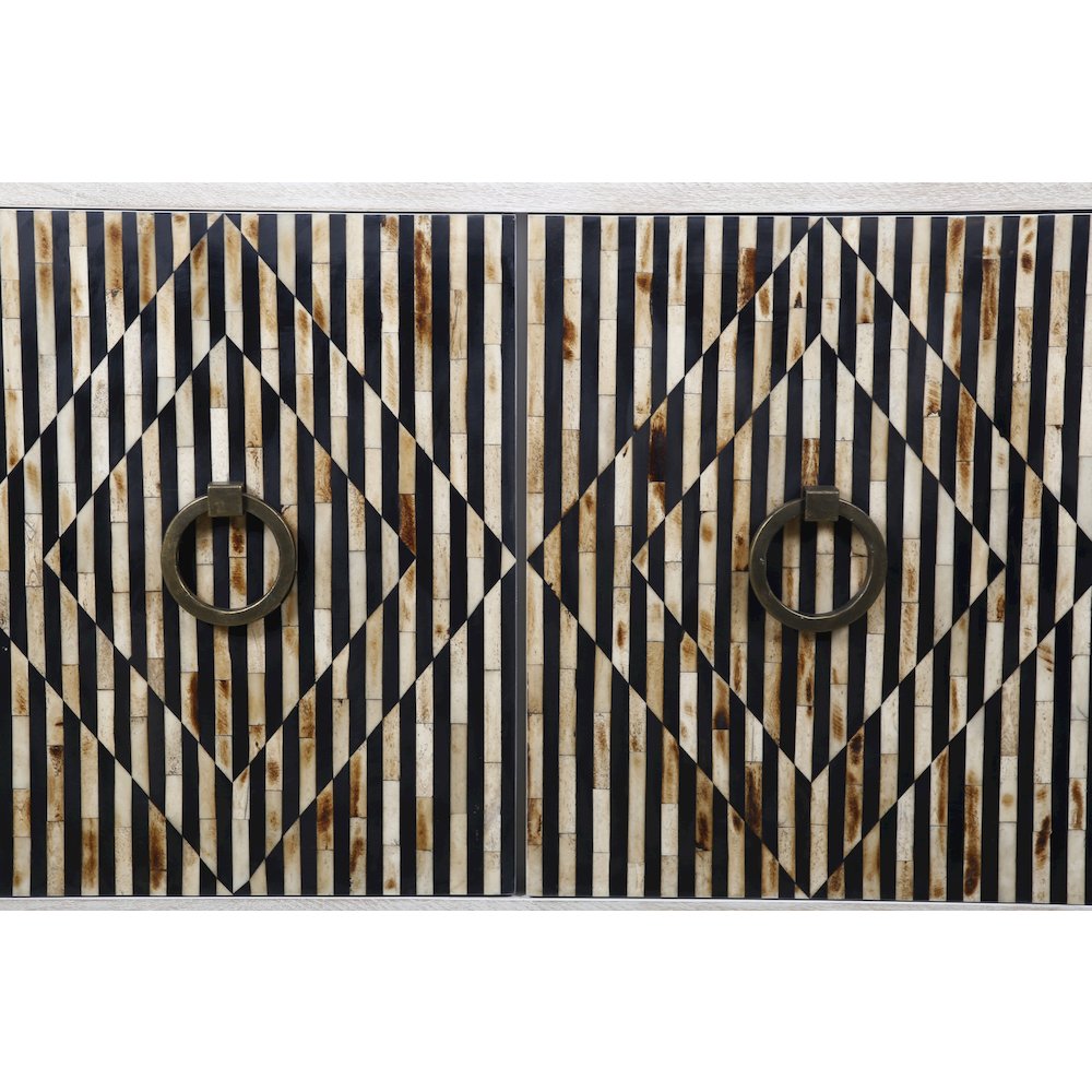 Alexandria 72" Sideboard with Bone, Horn, Wood Inlay on Metal Base. Picture 4