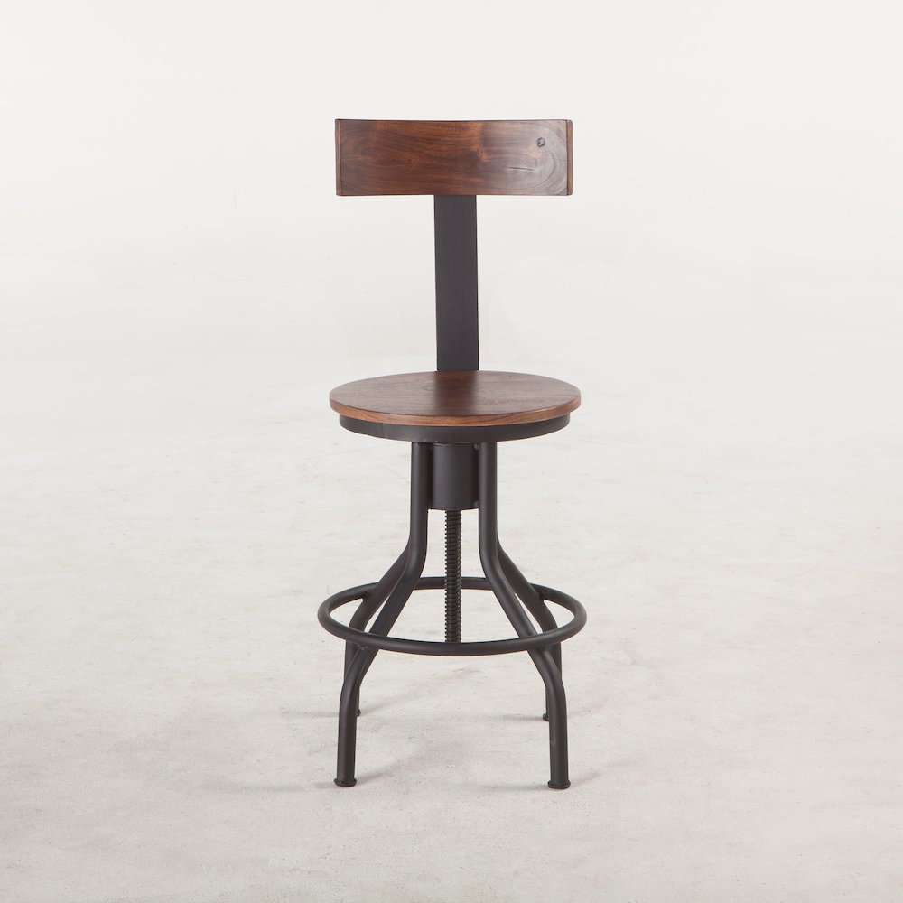 Artezia Acacia Wood Adjustable Bar Stools, Set of 2. Picture 1