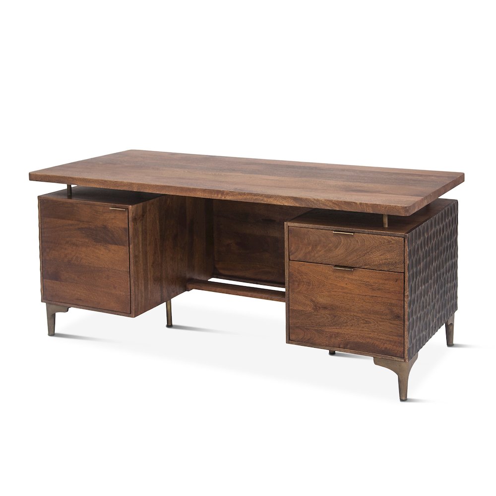 Vallarta Office Desk in Mango Wood with Two Tone Finish. Picture 8
