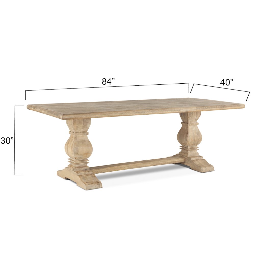 Pengrove 84-Inch Rectangle Mango Wood Dining Table in Antique Oak Finish. Picture 7