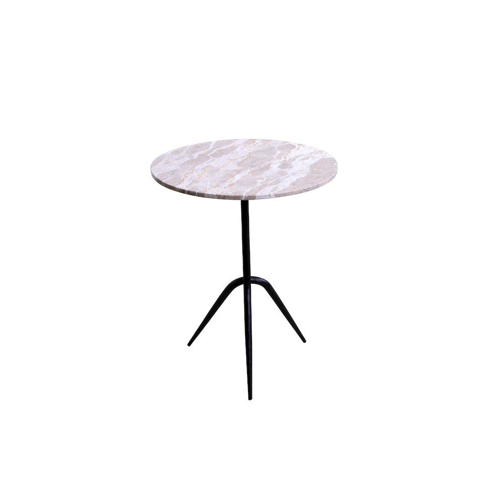 Glacier 18" Accent Table with Capri Beige Marble. Picture 2