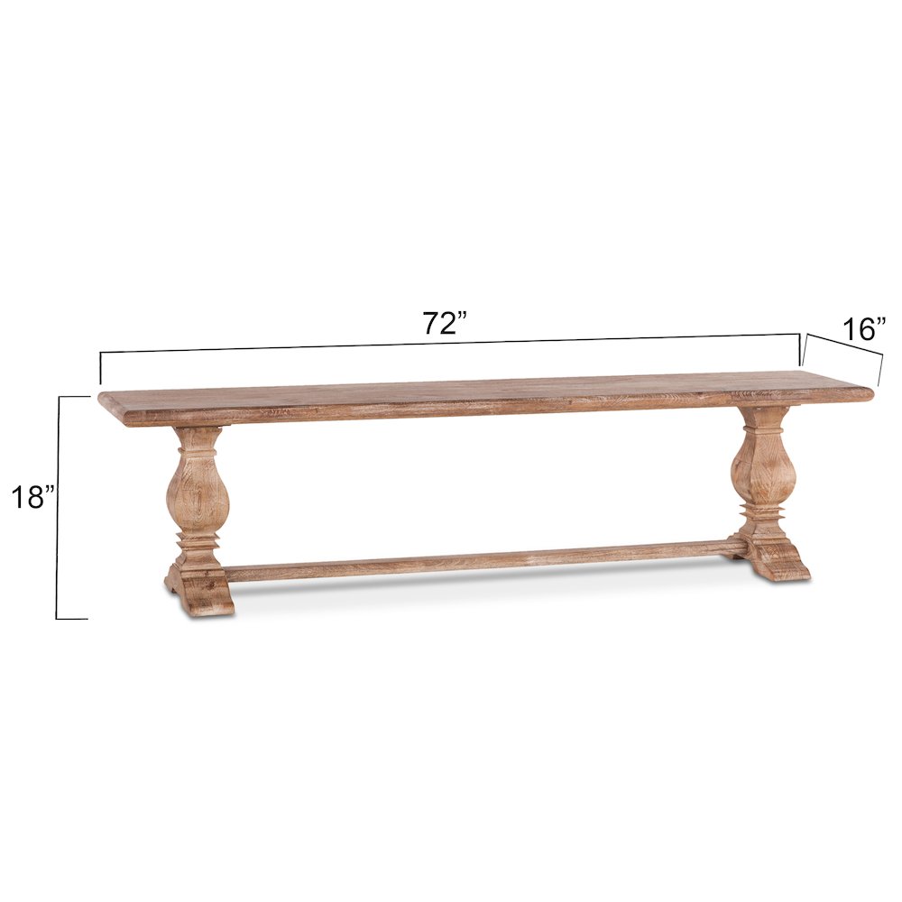 Pengrove 72" Dining Bench in Antique Oak Finish. Picture 5