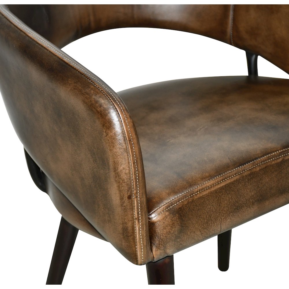 Thorpe Dining Chair in Antique Whiskey Leather with Walnut Legs. Picture 6