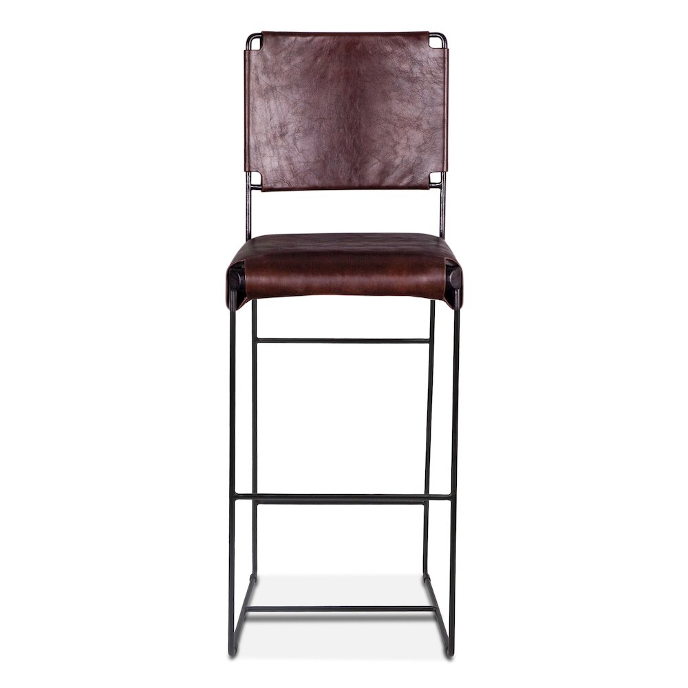 Melbourne Bar Chair Chocolate Leather. Picture 1