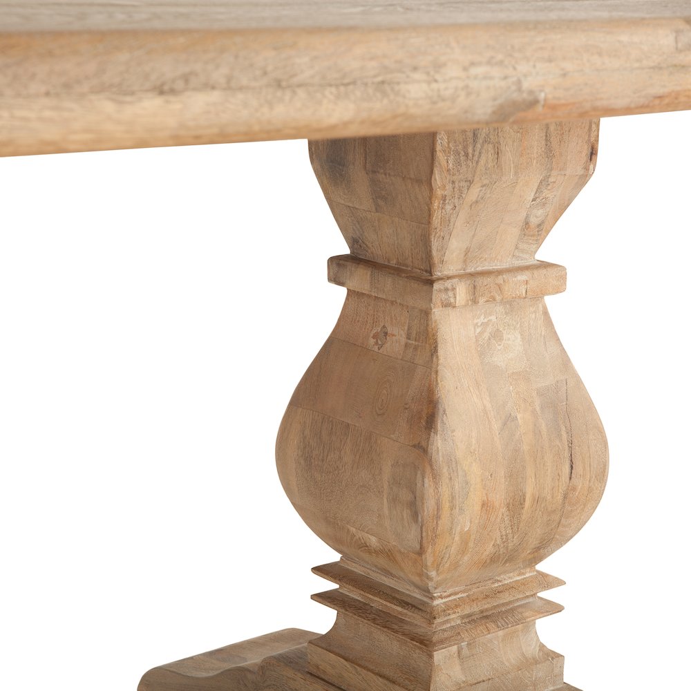 Pengrove 84-Inch Rectangle Mango Wood Dining Table in Antique Oak Finish. Picture 8